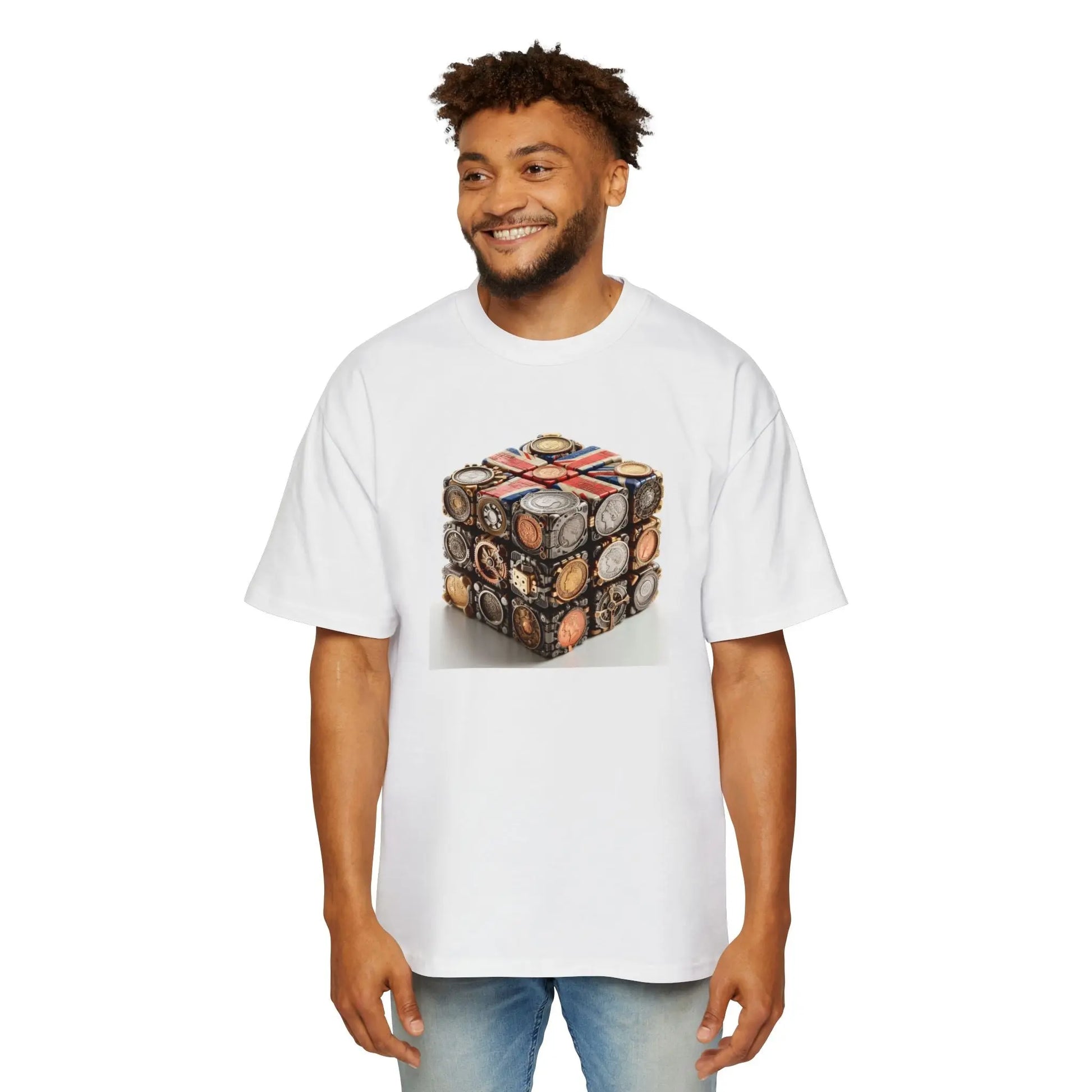 Men's Heavy Oversized Pound Puzzle Tee Printify