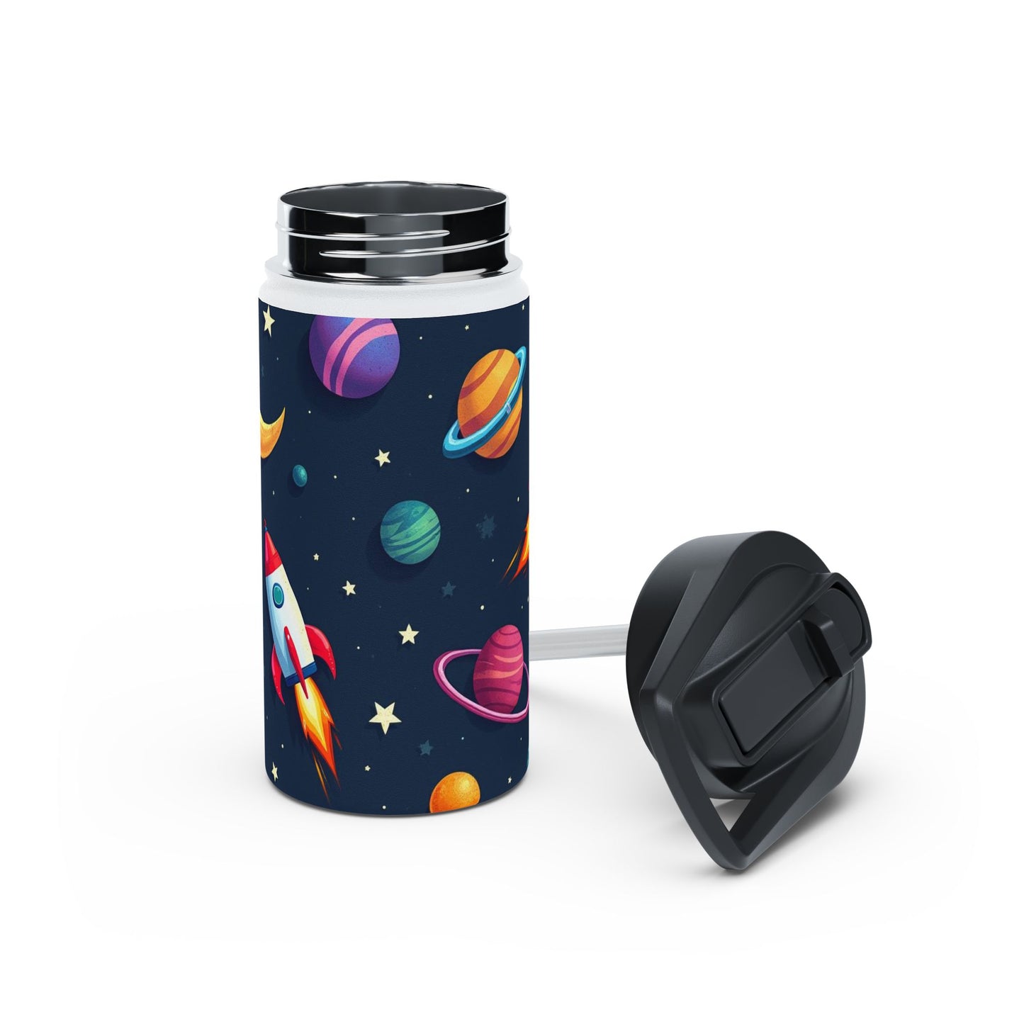 Galaxy Steel Water Bottle, Standard Lid Printify